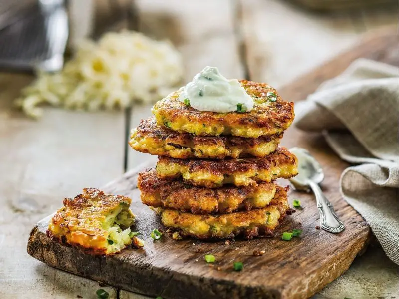Mozzarella Ball and Zucchini Fritters
