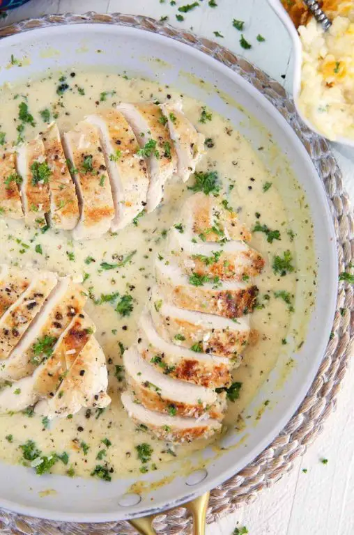 Pan Seared Chicken Breast with Garlic Parmesan Cream