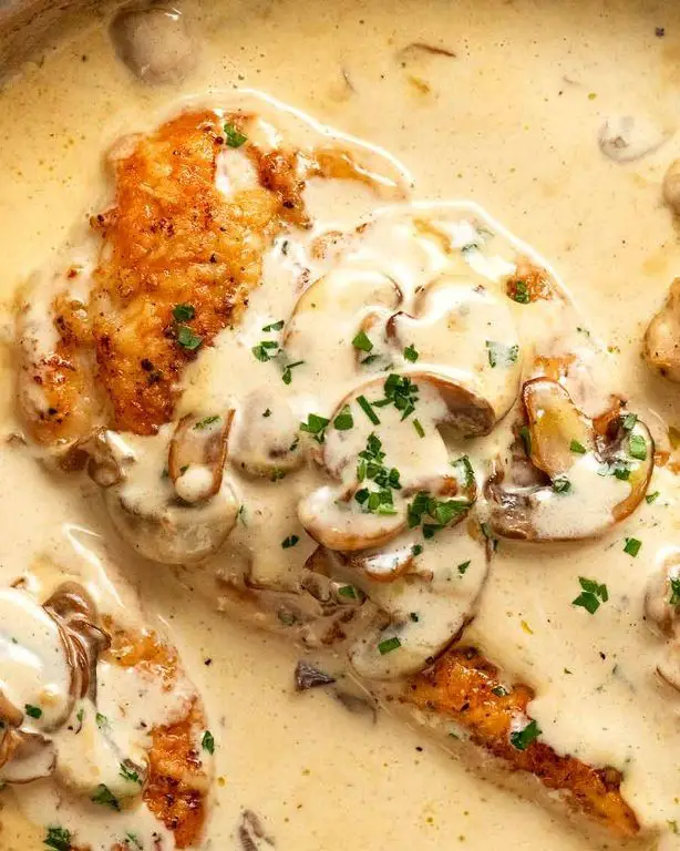 Pan Seared Chicken Breast with Mushroom Sauce
