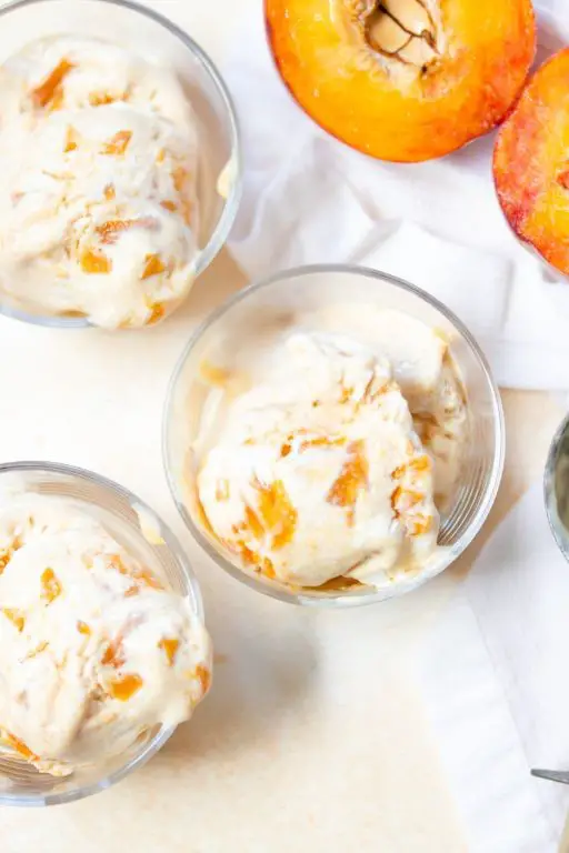 Peach Ice Cream with Honey Swirl