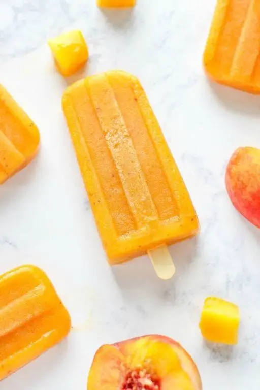 Peach Mango Yogurt Popsicles