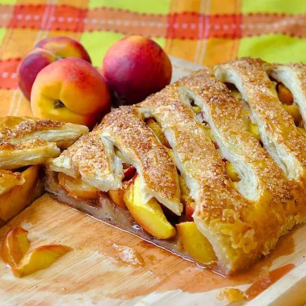 Peach Strudel with Puff Pastry