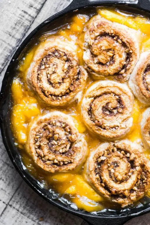Peach and Blueberry Cobbler with a Cinnamon Swirl