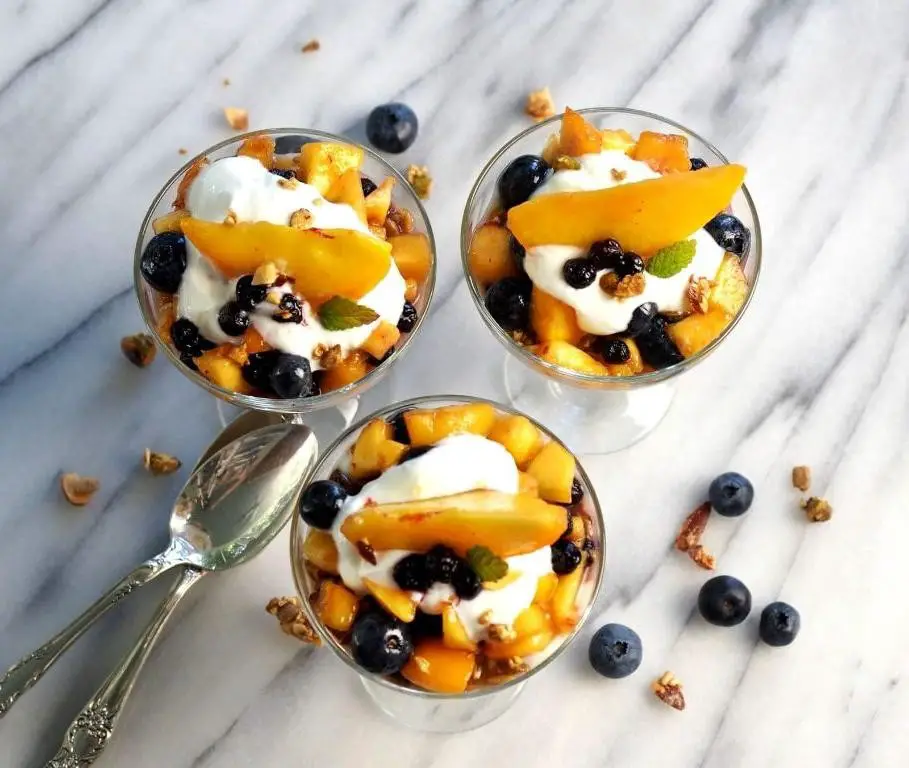 Peach and Blueberry Parfait