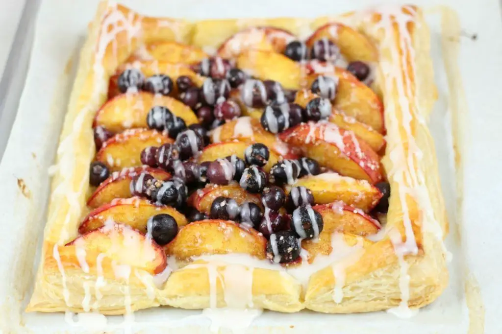 Peach and Blueberry Puff Pastry Squares