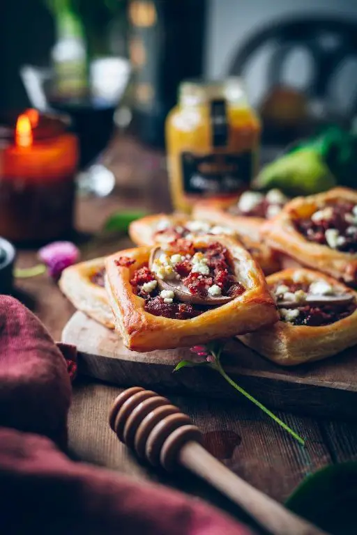 Peach and Caramelized Onion Pastry Pockets
