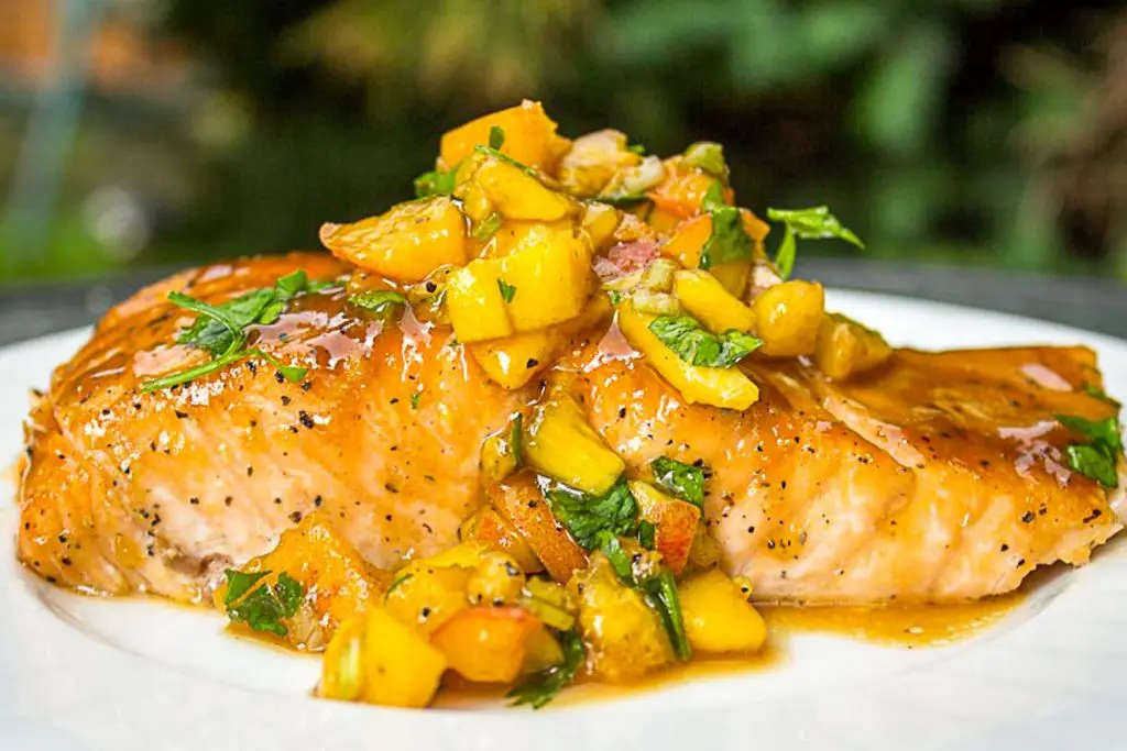 Peach and Ginger Glazed Salmon