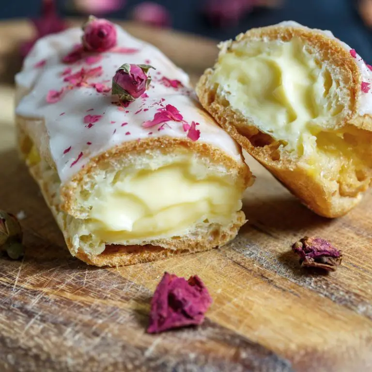 Peach and White Chocolate Éclairs