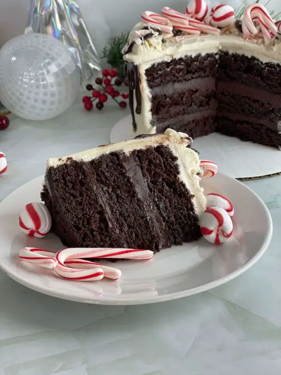 Peppermint Chocolate Fudge Cake