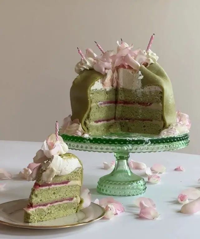 Pistachio Rose Princess Cake