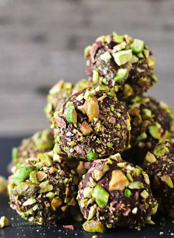 Pistachio and Dark Chocolate Truffles