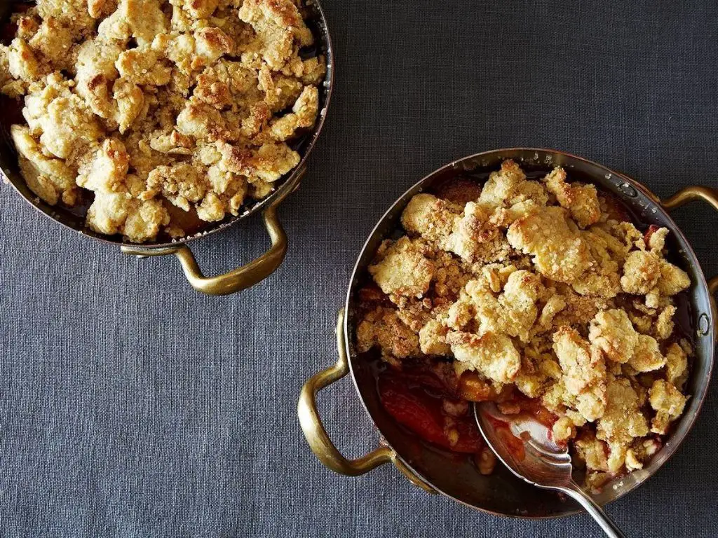 Plum Cobbler with a Nutmeg-Infused Topping