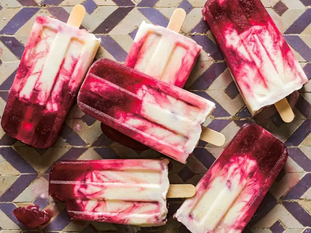 Pomegranate Yogurt Popsicles