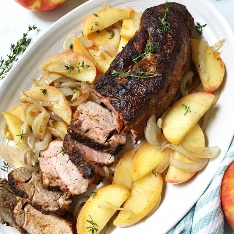 Pork Sirloin with Caramelized Onions and Apples