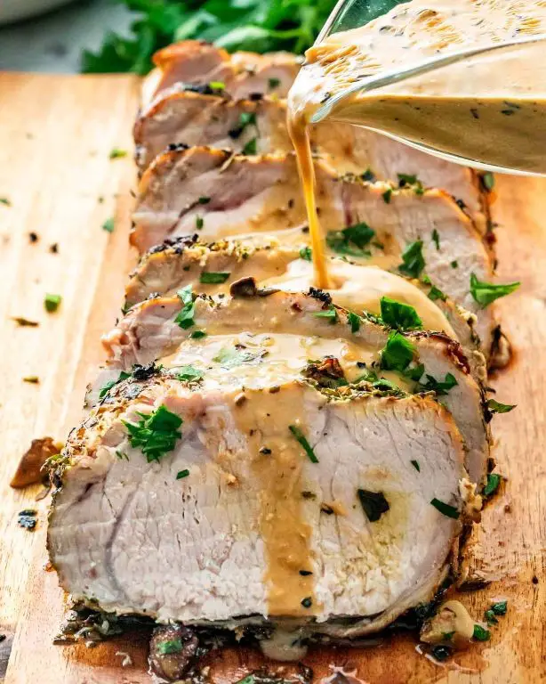 Pork Sirloin with Rosemary and Garlic Butter