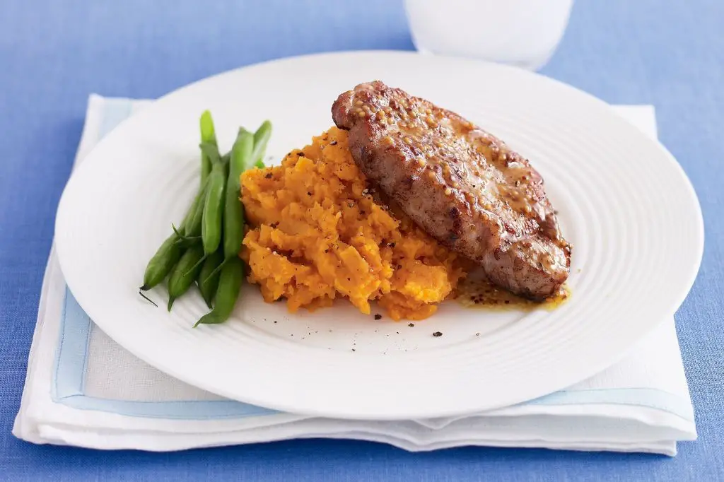 Pork Sirloin with Sweet Potato Mash