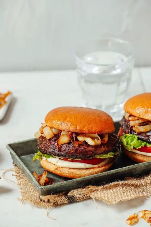 Portobello Mushroom Burger with Garlic Aioli