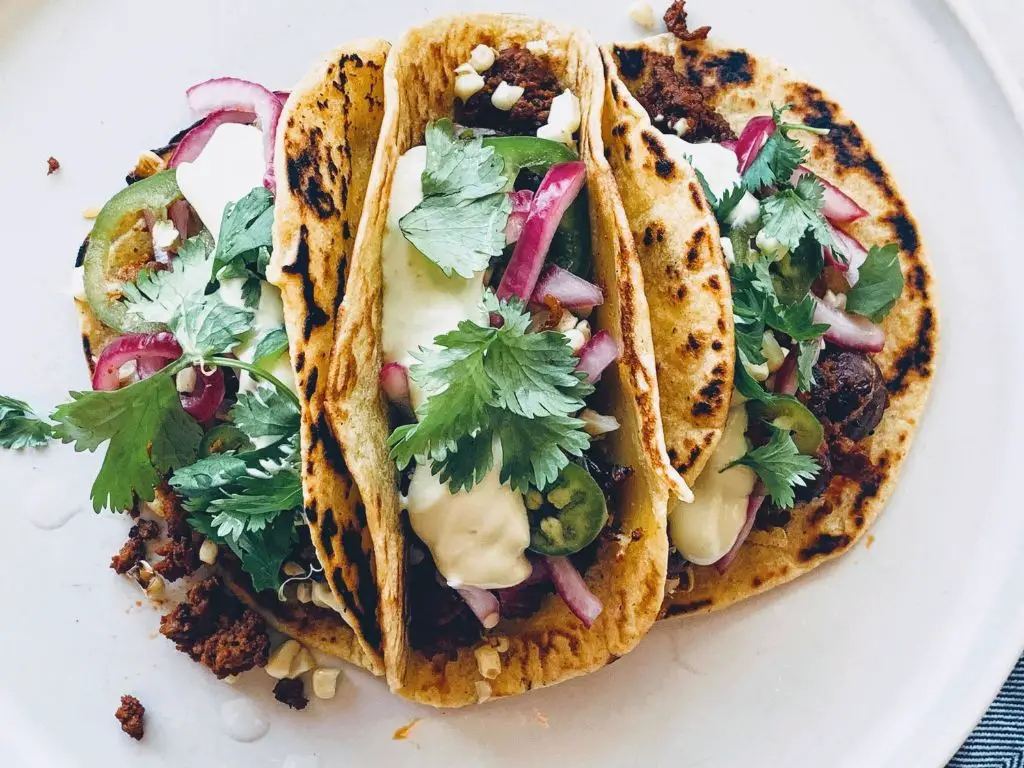 Potato and Chorizo Tacos with Avocado Crema
