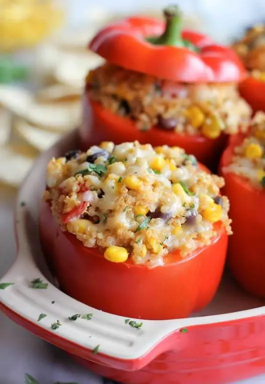 Quinoa Stuffed Bell Peppers with Fall Vegetables