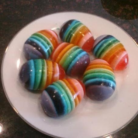 Rainbow Jello Easter Eggs