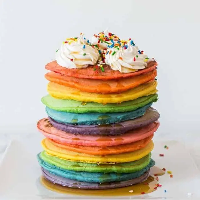Rainbow Pancake Stack
