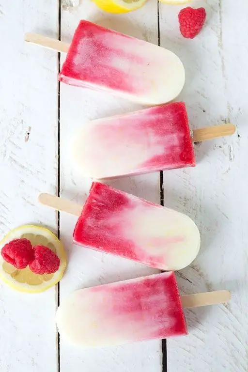 Raspberry Lemon Yogurt Popsicles
