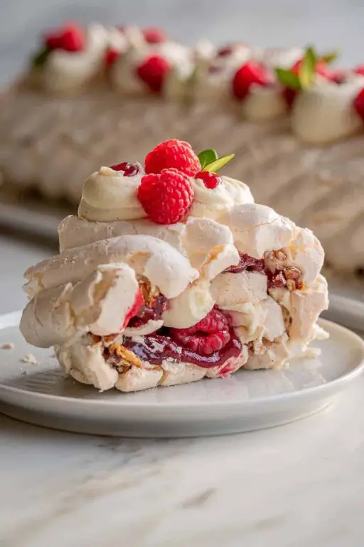 Raspberry Meringue Roulade