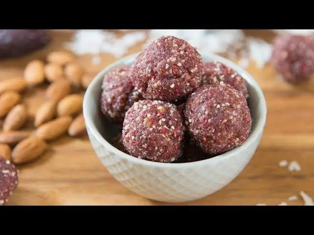 Raspberry and Coconut Energy Bites