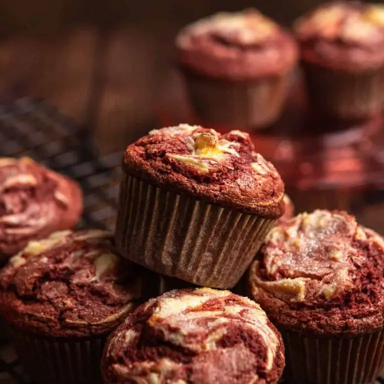Red Velvet Muffins with Cream Cheese Swirl