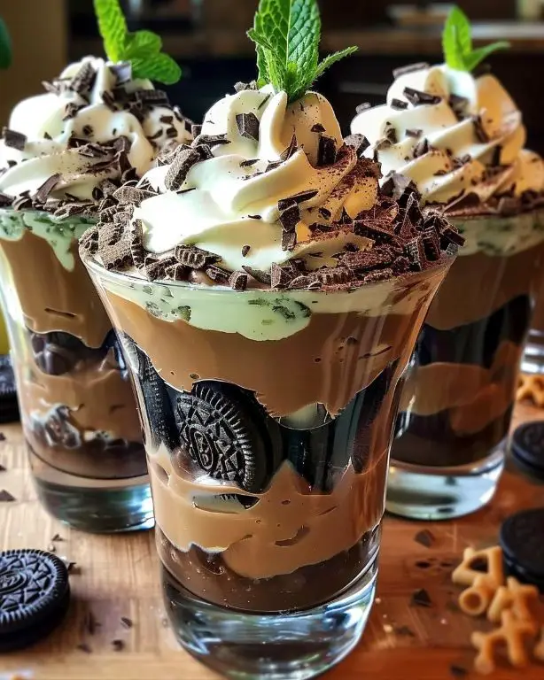 Refreshing Irish Mint Chocolate Parfait