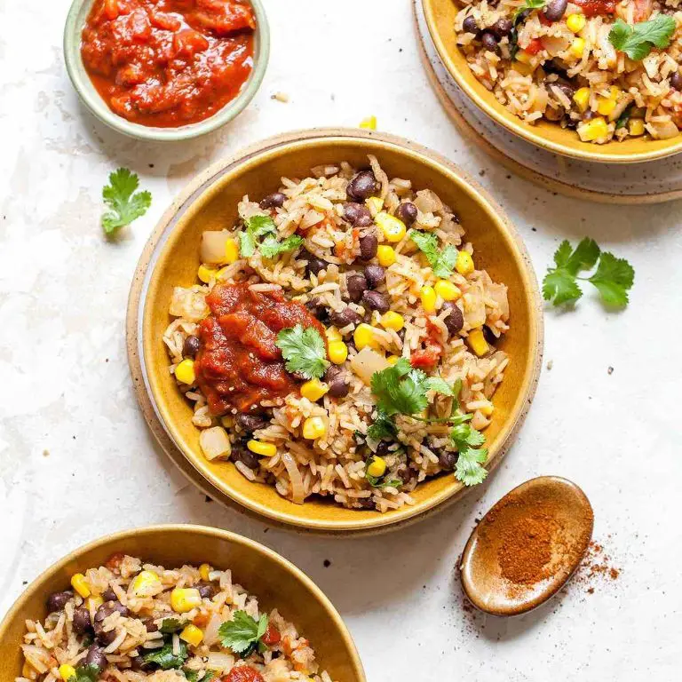 Rice and beans with salsa