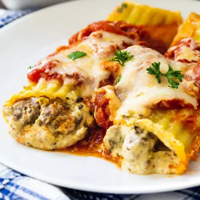 Ricotta and Sausage Stuffed Manicotti