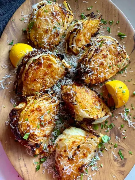 Roasted Cabbage Wedge with Parmesan and Herbs