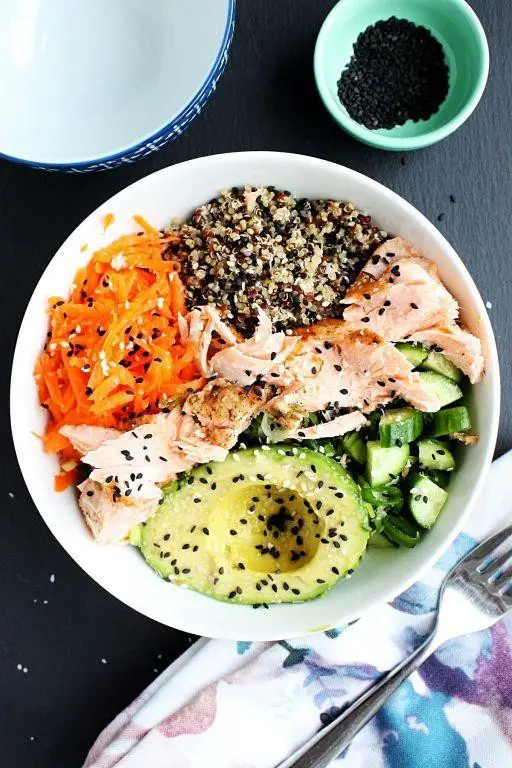 Salmon Breakfast Bowl with Quinoa