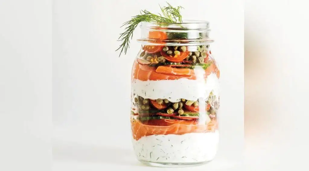 Salmon Breakfast Parfait with Yogurt
