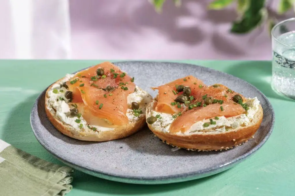 Salmon and Cream Cheese Bagel