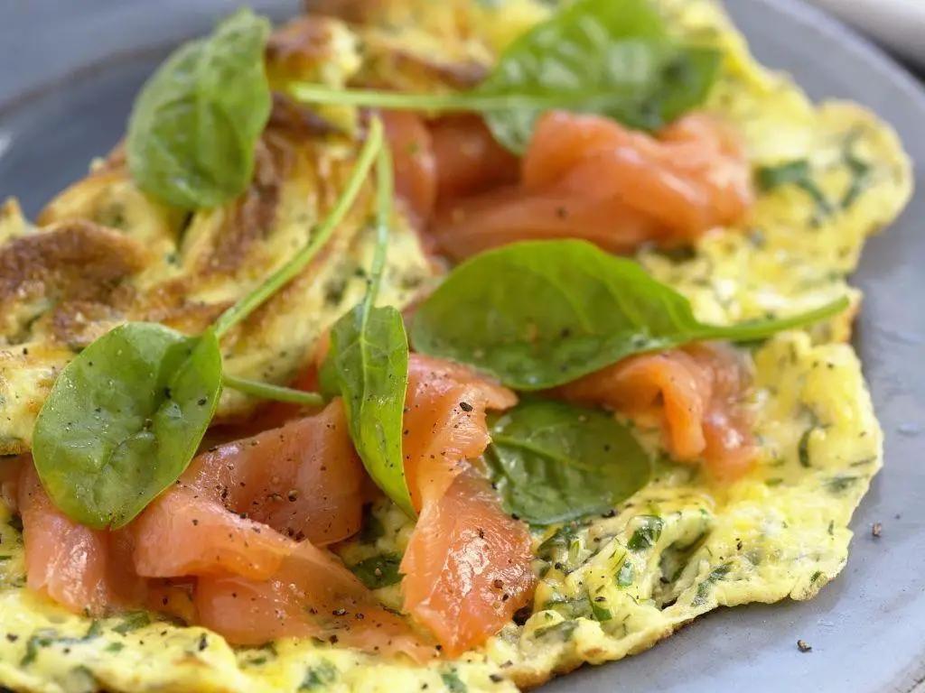 Salmon and Spinach Omelette