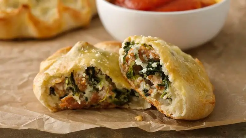 Sausage and Spinach Calzones