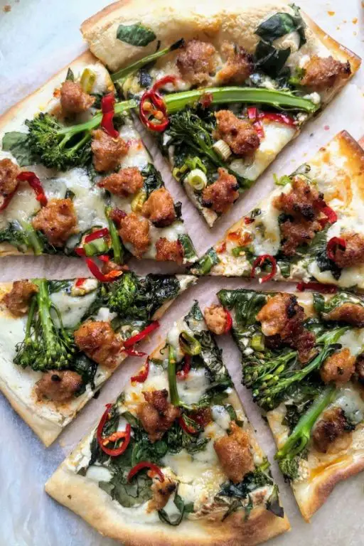 Sausage and Spinach Pizza