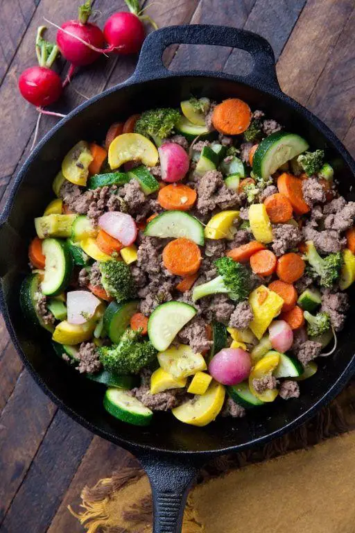 Skillet Hamburger and Veggie Medley
