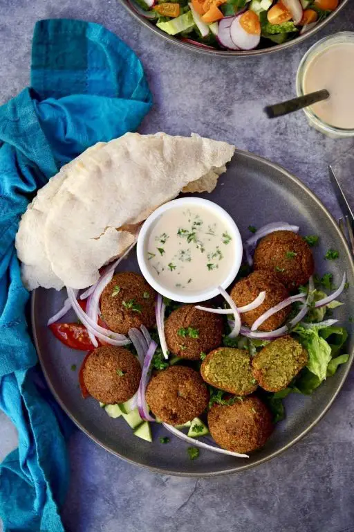 Slow Cooker Falafel Patties with Tahini Sauce