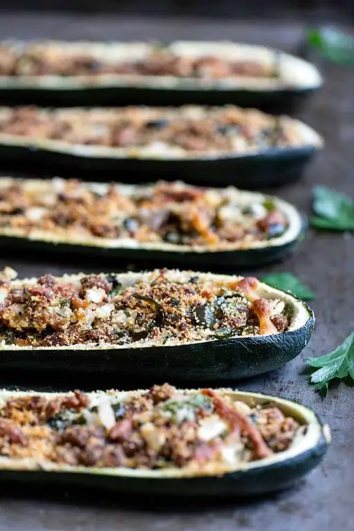 Slow Cooker Italian Sausage and Zucchini Boats