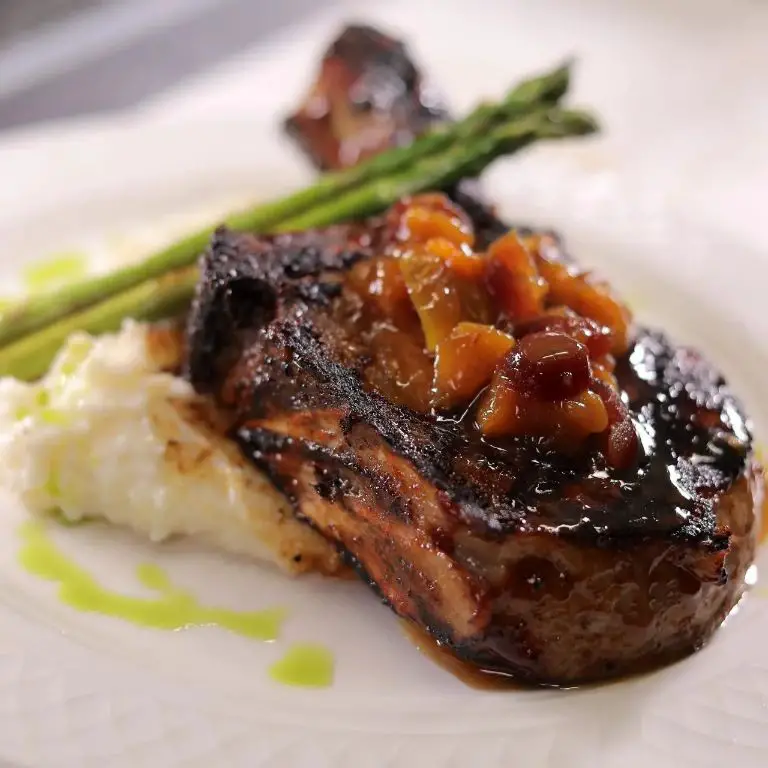 Smoked Thick Bone-In Pork Chops with Bourbon BBQ Sauce