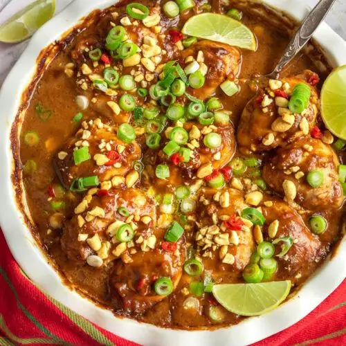 Spicy Peanut Butter Chicken Thighs