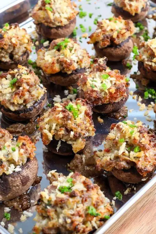 Spicy Sausage Stuffed Mushrooms