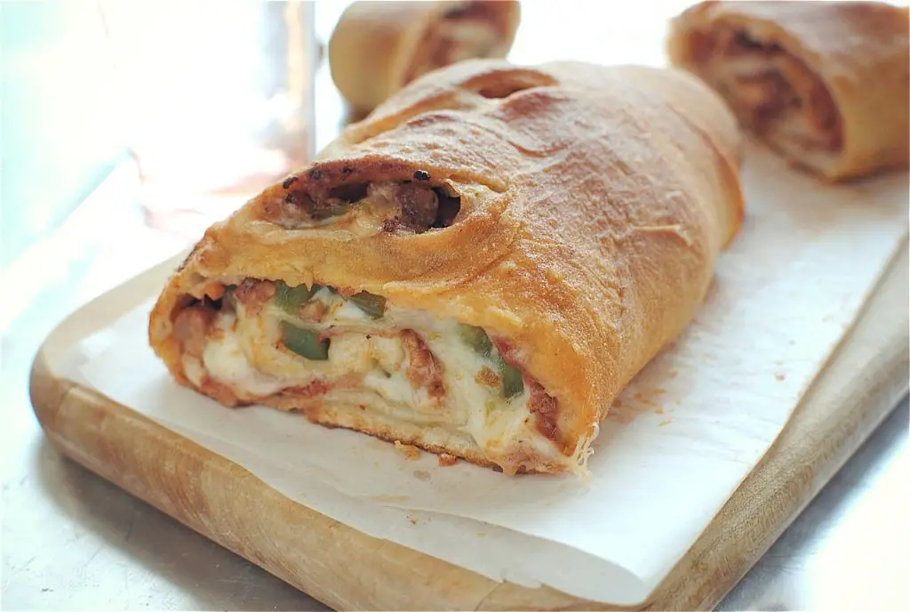 Spicy Sausage and Pepperoni Stromboli