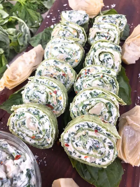 Spinach and Artichoke Taco Pinwheels