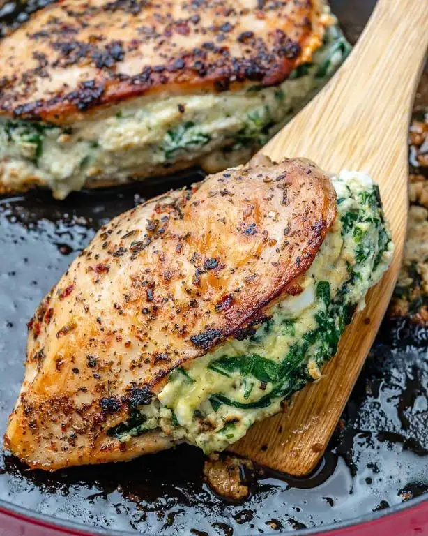 Spinach and Mozzarella Stuffed Chicken Breasts