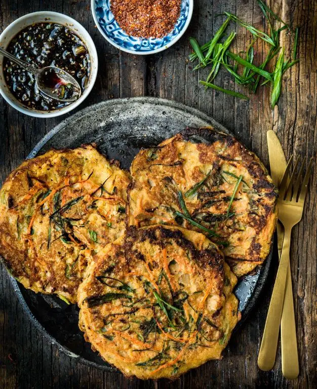 Sprouted Moong Pancakes with Mint Chutney