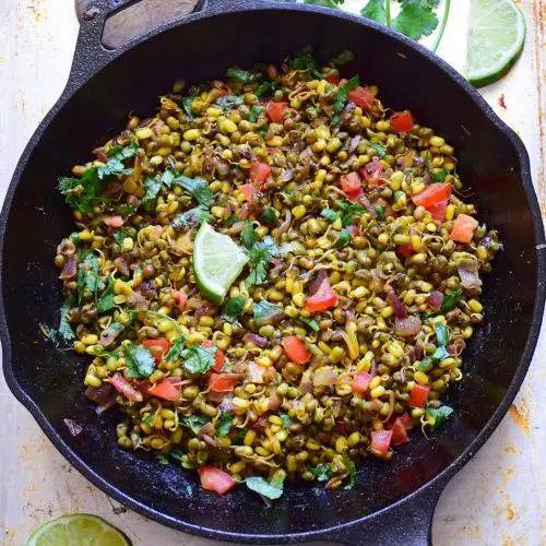 Sprouted Moong Stir-Fry with Vegetables